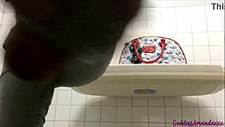 peeing in public toilets wearing stockings