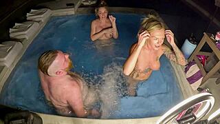 Delaih grace kiki daire hot tub threesome now!