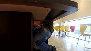 handjob in a public cafe on a first date