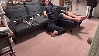 Amateur asian couple has intense romantic sex