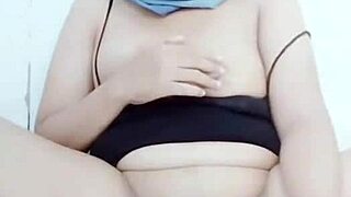 enjoying cucumber masturbation play on big pussy lips
