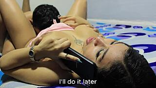 big titted latina babe gets fucked while talking on phone
