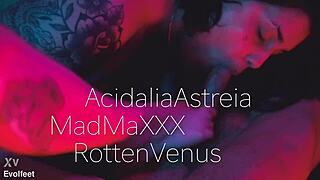 Intense foot sex threesome with acidalia mad maxxx and rotten venus