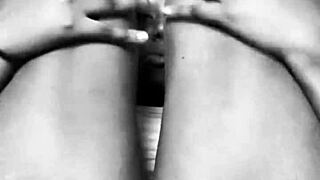 skinny boss masturbates in bedroom