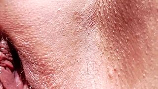Maturemons With Top On And Pants Off Squats Outdoors And Shows Meaty Gaping Cunt