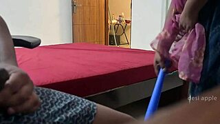 Indian maid poornima gets surprised by flashing