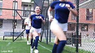 the football match ended with a sloppy blowjob and passionate sex
