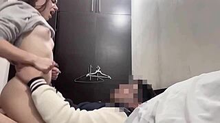Roommate Horny 18 Year Old Rides Hard Cock Passionately Without Stop