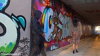 dominicano pounds italian hard under barcelona bridge