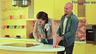 Standing Doggy In Kitchen He Grabs Her Waist Tight