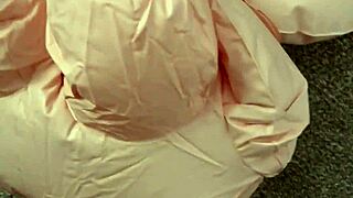 Inflating a granny blow up doll
