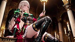 ai generated forbidden fantasy in red blonde knight