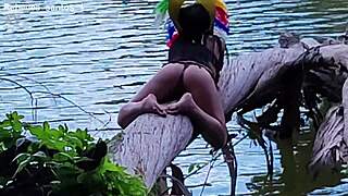 Fiscal da floresta inspects indian woman in forest setting full video