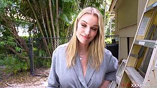 Milf catches perv then fucks him outdoors anyway