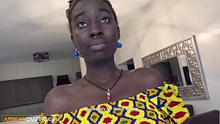 Dark ebony model gets rammed by producer