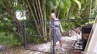 Milf catches perv then fucks him outdoors anyway