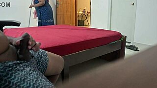 Indian maid poornima gets surprised by flashing