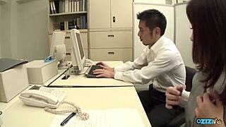 Shy secretary gets full gangbang office attention today