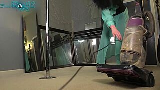 vacuuming in hobble boots