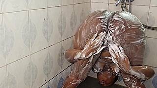 almost caught squirting in the bathroom