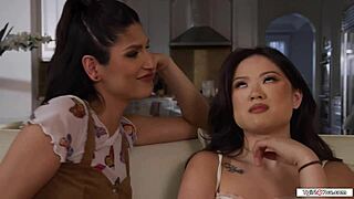asian lulu chu dares shemale gf zariah aura to creampie her
