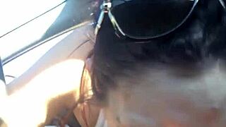 emo slut gets throated in car ride with big black cock