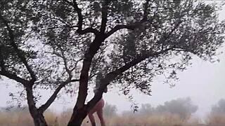 Spanish goddess gets ass tied and punished outdoors