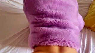 babe in purple lingerie bounces on my cock