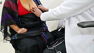 Doctor examines patient during private clinic visit