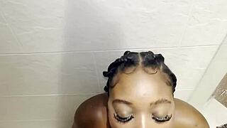 imani gets really naughty in the shower drinks piss