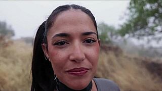 Spanish goddess gets ass tied and punished outdoors