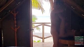 Young mexican loves to be fucked in public on beach