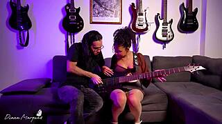 naughty latina student seduces music teacher on camera