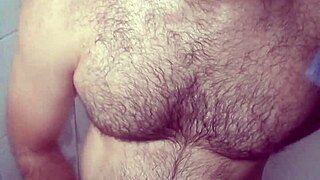 hide jerking off in the shower and cumming over my leg
