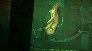 lara croft in the orgasm machine baron strap
