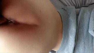 Hermanastra teen with big tits wears jean shorts and fucks in secret