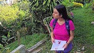 Latina explorer fucked in forest during search