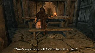 Skyrim big titted mercenary fucked by fat old man