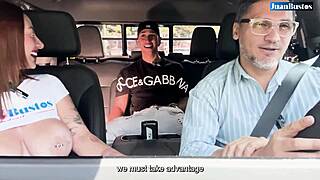 A woman rides with her partner during a car trip