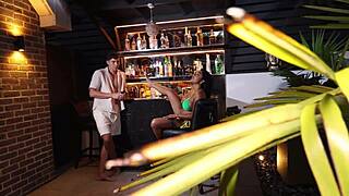 yasmina khan takes anal from waiter in sauna