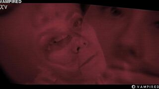Lesbian vampire transformation cosplay with puck and veronica leal kissing