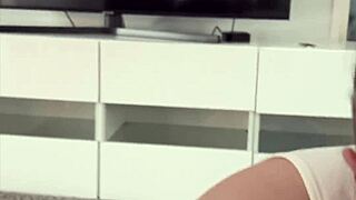 netflix and chill turns into raw anal with blonde slut