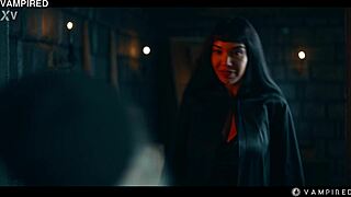 Lesbian vampire transformation cosplay with puck and veronica leal kissing