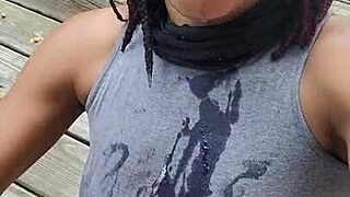 Black mama and her lover: fiction hardcore outdoor piss