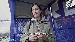 Amateur blonde smokes in a car and gives handjob to escape the fine
