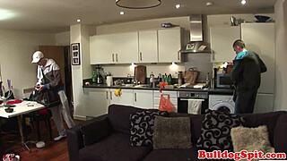 Mature gay sex, gay blowjobs and gay rimming lead up to a cumshot on the sofa