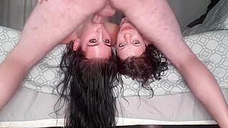 Two amateur girls got slutty and share big dick in this nasty threesome pov